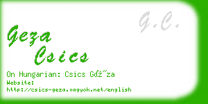 geza csics business card